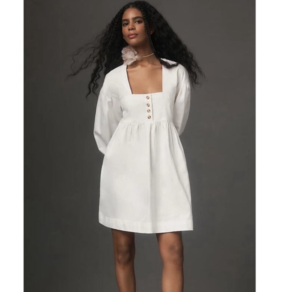 White Anthropology Denim Dress NWOT
